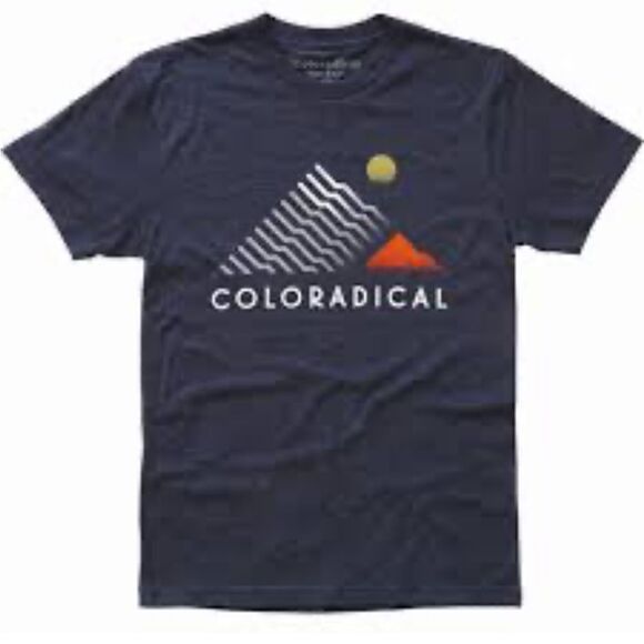 COLORADICAL Heathered Navy Sunshine Vibes Short Sleeve T-Shirt-M - Picture 1 of 8